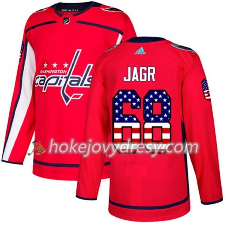 Pánské Hokejový Dres Washington Capitals Jaromir Jagr 68 2017-2018 USA Flag Fashion Černá Adidas Authentic